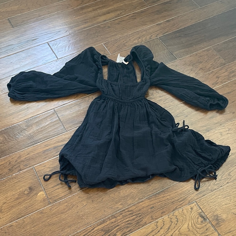 Free People Elegant Black Mini Dress